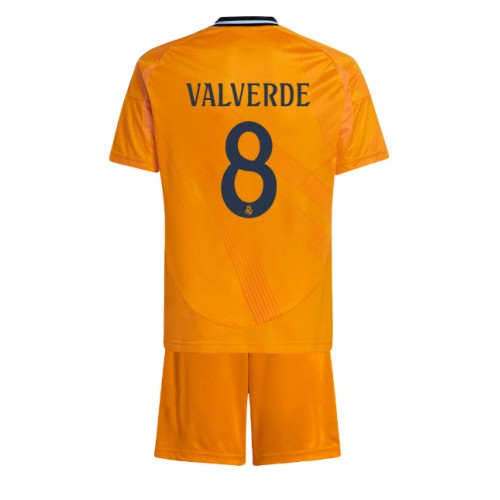 Real Madrid Federico Valverde #8 Gostujuci Dres za djecu 2024-25 Kratak Rukav (+ Kratke hlače)